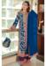 Picture of Chiffon & Silk Navy Blue Straight Cut Salwar Kameez