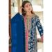 Picture of Chiffon & Silk Navy Blue Straight Cut Salwar Kameez