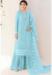 Picture of Organza Light Blue Straight Cut Salwar Kameez