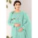 Picture of Organza Powder Blue Straight Cut Salwar Kameez