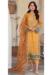 Picture of Organza Sandy Brown Straight Cut Salwar Kameez