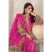 Picture of Organza Medium Violet Red Straight Cut Salwar Kameez