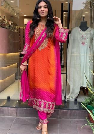 Picture of Sightly Chiffon Tomato Readymade Salwar Kameez