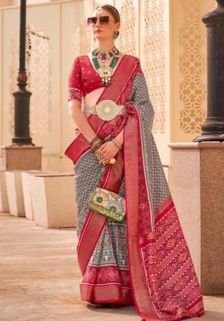 Picture of Ravishing Silk Dim Gray Saree