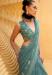 Picture of Classy Georgette & Silk Cadet Blue Saree