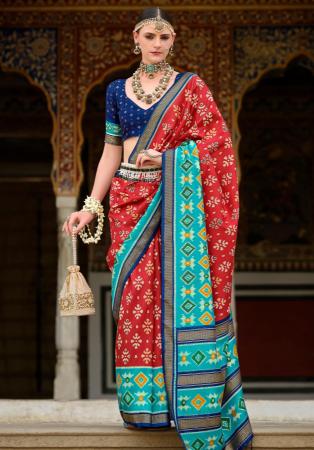 Picture of Fascinating Silk Fire Brick Saree