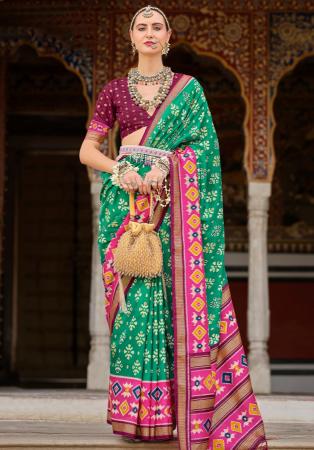 Picture of Excellent Silk Sea Green Saree