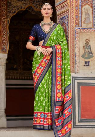 Picture of Pretty Silk Olive Saree