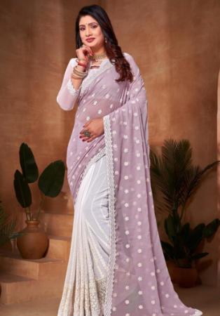 Picture of Beauteous Georgette Rosy Brown Saree