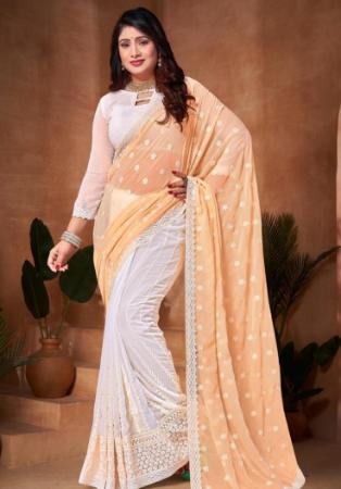 Picture of Resplendent Georgette Sandy Brown Saree