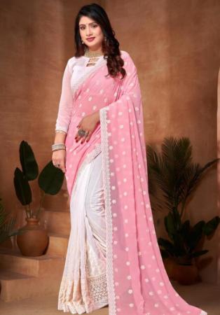 Picture of Sightly Georgette Light Coral Saree