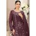 Picture of Graceful Georgette Maroon Straight Cut Salwar Kameez