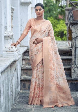 Picture of Ideal Organza Rosy Brown Saree