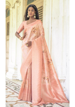 Picture of Nice Silk Peach Puff Saree