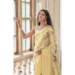 Picture of Beautiful Silk Pale Golden Rod Saree