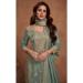 Picture of Chiffon Dark Sea Green Straight Cut Salwar Kameez