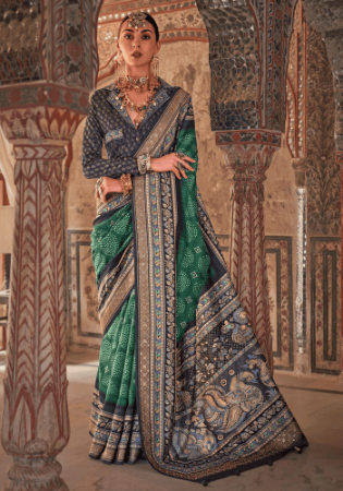 Picture of Splendid Silk Sea Green Saree