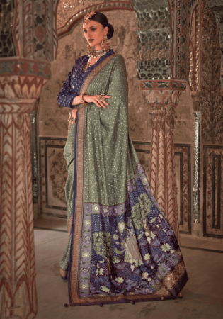 Picture of Delightful Silk Dim Gray Saree