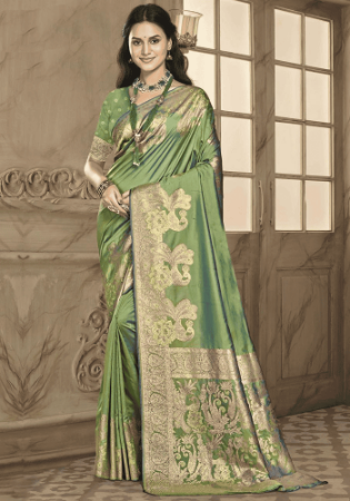 Picture of Marvelous Silk Dark Khaki Saree