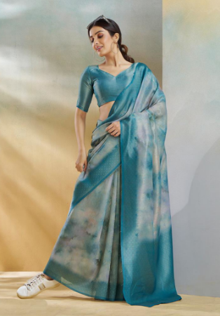 Picture of Amazing Silk Slate Grey Saree