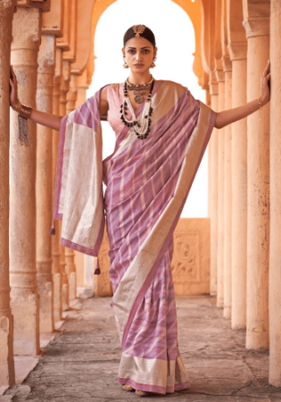 Picture of Lovely Silk Rosy Brown Saree