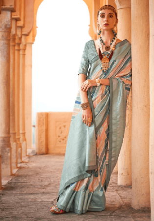 Picture of Amazing Silk Dark Salmon Saree