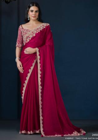 Picture of Wonderful Crepe & Satin & Silk Light Coral Saree