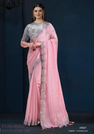 Picture of Comely Crepe & Satin & Silk Pale Violet Red Saree