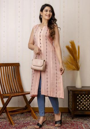 Picture of Sightly Cotton Tan Kurtis & Tunic