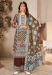 Picture of Chiffon Dark Olive Green Readymade Salwar Kameez