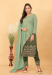 Picture of Georgette & Silk Dark Sea Green Straight Cut Salwar Kameez