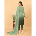 Picture of Georgette & Silk Dark Sea Green Straight Cut Salwar Kameez