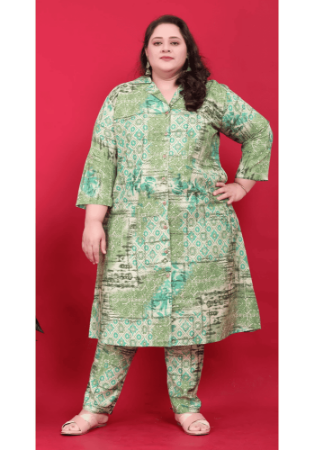 Picture of Pretty Rayon Dark Sea Green Kurtis & Tunic