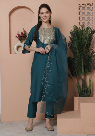 Picture of Admirable Silk Dark Slate Grey Readymade Salwar Kameez