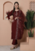 Picture of Lovely Silk Maroon Readymade Salwar Kameez