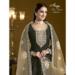 Picture of Chiffon Dark Olive Green Anarkali Salwar Kameez