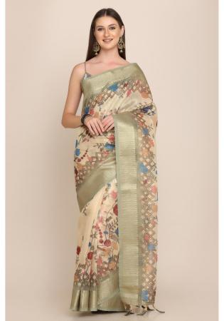 Picture of Sublime Linen Pale Golden Rod Saree