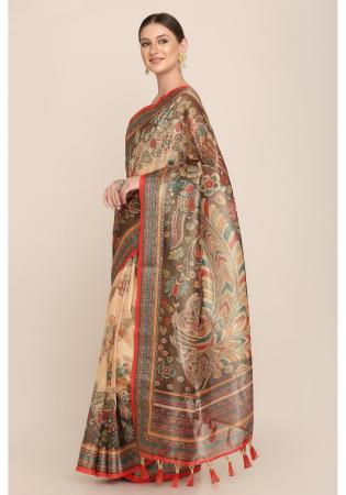 Picture of Delightful Linen Rosy Brown Saree