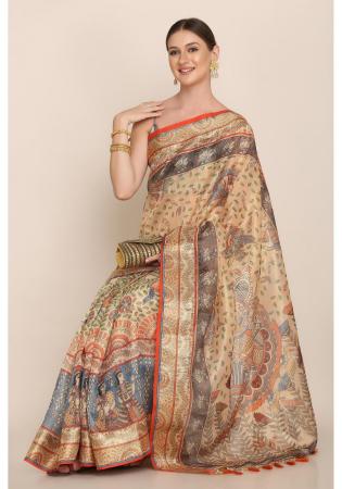 Picture of Graceful Linen Tan Saree