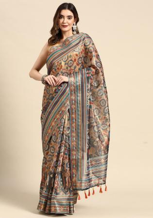 Picture of Fine Linen Grey Saree