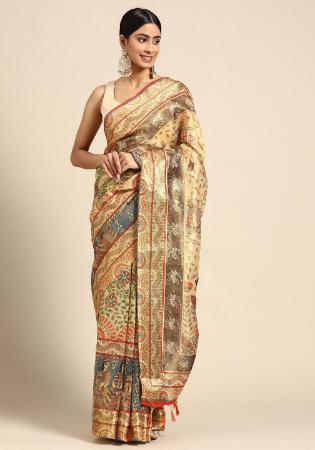 Picture of Gorgeous Linen Dark Khaki Saree