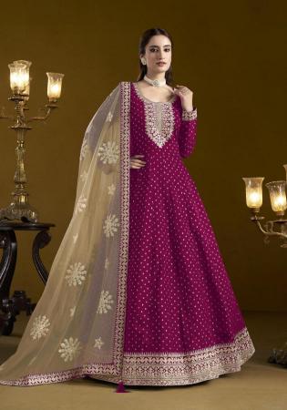 Picture of Sublime Chiffon Deep Pink Anarkali Salwar Kameez