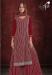 Picture of Georgette Dark Red Straight Cut Salwar Kameez