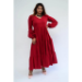 Picture of Pretty Georgette & Silk Crimson Readymade Gown