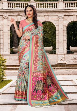 Picture of Well Formed Silk Indian Red Saree