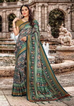 Picture of Sublime Silk Dark Slate Grey Saree