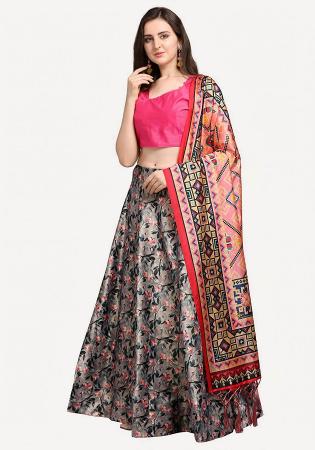 Picture of Shapely Satin & Silk Grey Lehenga Choli