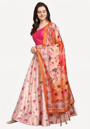 Picture of Delightful Satin & Silk Light Coral Lehenga Choli