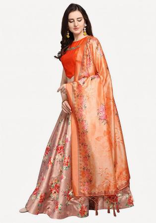 Picture of Gorgeous Satin & Silk Rosy Brown Lehenga Choli