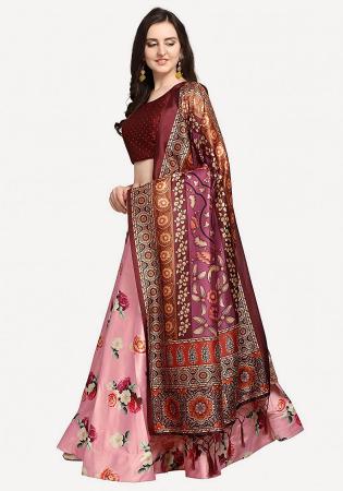 Picture of Delightful Satin & Silk Burly Wood Lehenga Choli